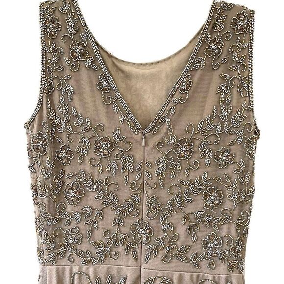 PISSARRO NIGHTS Brown Mocha Gown Beaded Mesh With Jacket Size 2 NWT - Picture 12 of 16